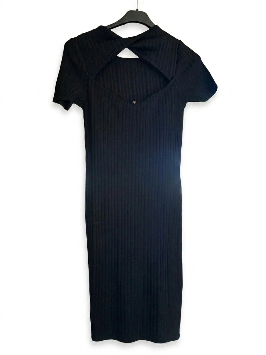 Robe Guess  Noire Côtelée - Neuve avec Étiquette